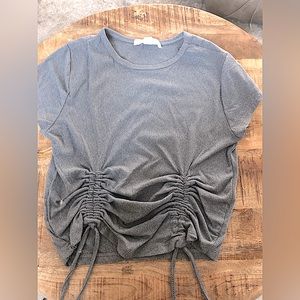 gray tshirt/ can be worn as a crop or regular tshirt